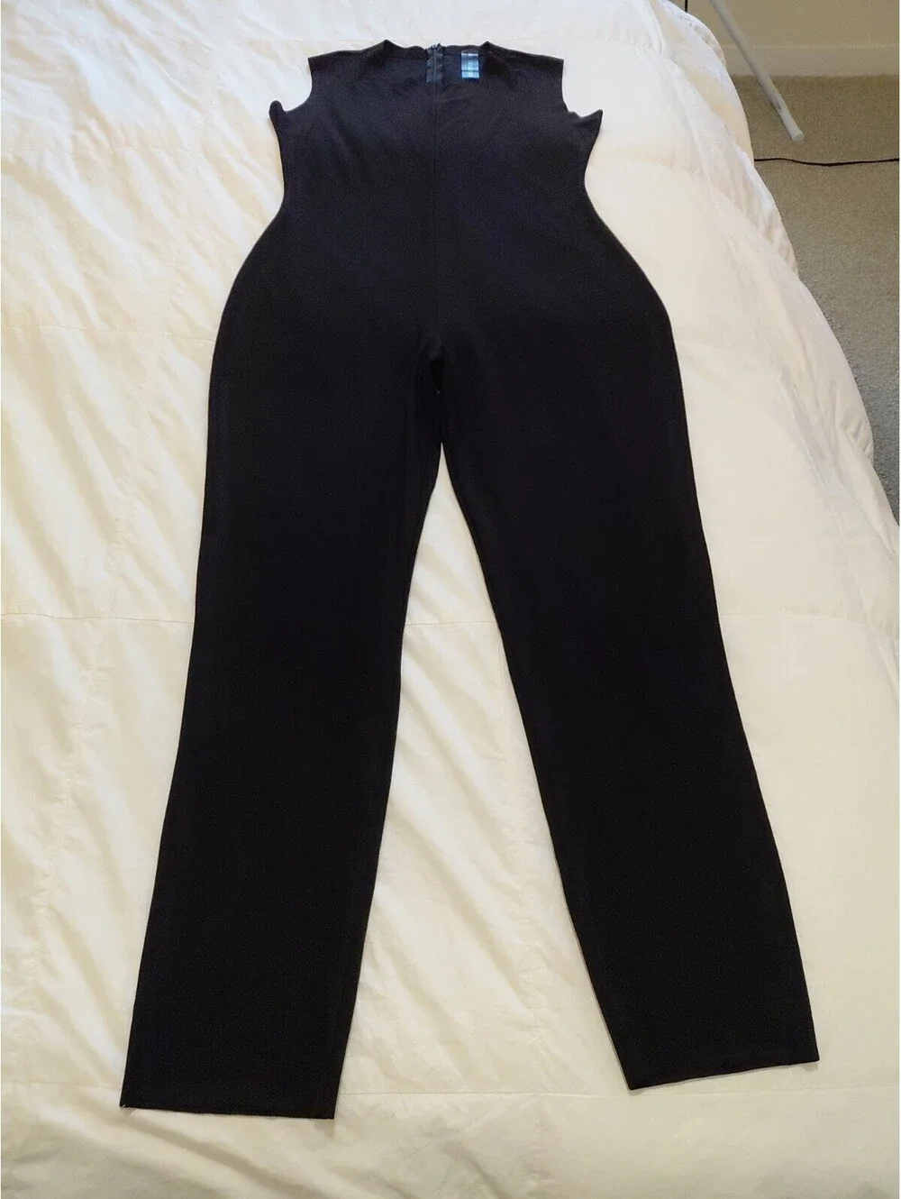 NORMA KAMALI Lifestyle wide leg jumpsuit Black L Excellent Condition #210